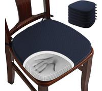 BUYUE Luxe Coussin de Chaise en Mousse à Mémoire de Forme Lot de 6, Coussin de Chaise Jacquard 40 cm en Forme de U Confortable pour Salle à Manger, Coussin de Chaise de Cuisine Détachable Antidérapant