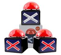 BUYVIKAY Buzzer Game Show Buttons,Répondeur Buzzer-,uzzer de Performance de Talent,Lot de 3 buzzers de réponse avec lumière et Son d'alarme, Trivia Quiz Got Talent et Family Feud