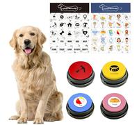 BUYVIKAY Lot de 4 boutons pour chien - Buzzer avec fonction d'enregistrement pour chien - Entraînement des animaux de compagnie - Bouton pour la communication - 30 secondes d'enregistrement vocal