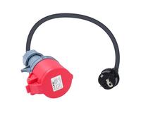 Buyweek Adaptateur de véhicule électrique 5 broches 16 A 230 V Prise Schuko vers coupleur CEE (0,5 m)