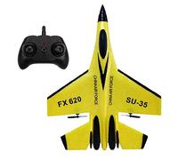 BuyWeek Avion Télécommandé, SU35 2 Canaux Avion RC Prêt à Voler Modèle d'avion de Télécommande à la Télécommande avec des Adultes pour Les Débutants pour Enfants (Jaune)