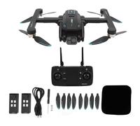BuyWeek Drone avec Double Caméra 8K Réglable à 180°, Quadricoptère RC Transmission WiFi Sans Balais Évitement d'Obstacle HD Drone RC ESC GPS avec 8 Lumières LED, Retour en un Clic (2 Batterie)