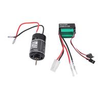 BuyWeek Moteur à Balais RC 550 12T et ESC pour Axial Scx10 90046 1/10 Voiture RC, Kit ESC et Moteur Brossé RC 550 12T pour Traxxas, pour Typhoon V3, pour D90, pour HSP, pour Redcat, pour HPI
