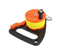 BuyWeek Moulinet de Plongée avec 46m Ligne, Moulinet de Plongée Sous Marine avec Bouchon de Pouce Crochets, Moulinet de Pêche pour Plongée en Apnée, Sports Nautiques Sous Marins (Orange)