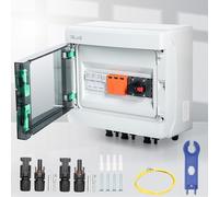 BuyWeek Solar PV Combiner Box 2 in 1 out 2 String Outdoor Boîte de distribution en plastique étanche 1000V 32A