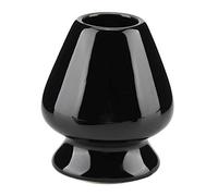 BuyWeek Support de Fouet à Matcha, Porte Fouet à Matcha en Céramique Support de Chasen Matcha Accessoires pour Thé Chasen en Bambou(Noir)