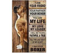 Buywell Affiche décorative rétro en métal avec chien boxer « S I Am Your Friend Your Partner » 20,3 x 30,5 cm