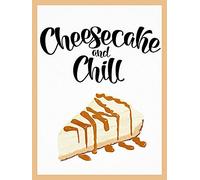 Buywell Cheesecake Plaque de peinture en fer fantaisie amusante pour salon vintage Décoration d'intérieur Poster Décoration murale en étain Affiche 20,3 x 30,5 cm