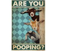 Buywell Panneau en métal amusant avec inscription « Are You Pooping », joli art mural, vos serviettes de table, décoration murale, affiche en métal 20,3 x 30,5 cm