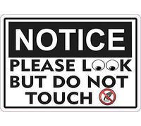 Buywell Plaque en métal avec inscription « Notice Please Look But Do Not Touch » - Décoration murale rétro - Pour jardin, café, bureau, magasin, pubs, club - 15,2 x 20,3 cm