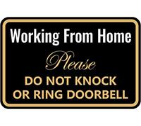 Buywell Plaque en métal « Working from Home » - Do Not Knock or Ring Doorbell - Work from Home Must Have - Plaque murale pour maison, cuisine, bar, café, 20,3 x 30,5 cm
