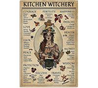 Buywell Poster de sorcière de cuisine pour décoration murale vintage 20,3 x 30,5 cm