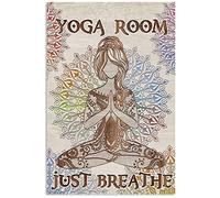 Buywell Poster de Yoga - Affiche de Posture, Art Mural, Routine - Décoration d'Intérieur Vintage - Affiche Murale en Étain 20,3 x 30,5 cm