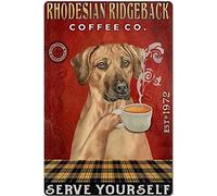 Buywell Rhodesian Ridgeback Coffee Decor Poster mural en métal 20,3 x 30,5 cm