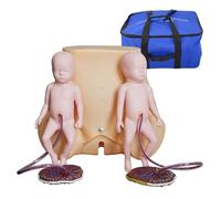 buyzg Simulateur d'accouchement, Mode d'entraînement aux compétences de Naissance gémellaire, modèle d'entraînement avec 2 modèles fœtaux, 2 Cordons ombilicaux, 2 Placentas