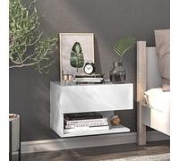 Buzaza Table de Chevet Murale Blanc, Table de Nuit, Chevet de Lit, 46 cm x 29,5 cm x 30 cm