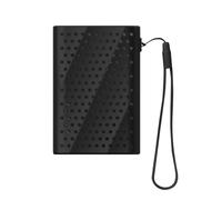 Buziba Coque de protection en silicone pour disque dur SSD externe Samsung T9 - Souple et portable - Pochette de voyage avec lanière - Noir