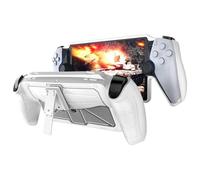Buziba Coque de protection pour Playstation Portal Remote Player Coque en TPU souple avec béquille Accessoires de console de jeu portable (blanc)