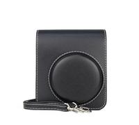 Buziba Étui de protection en cuir PU pour appareil photo instantané Fujifilm Instax Mini40 avec bandoulière réglable (Noir)