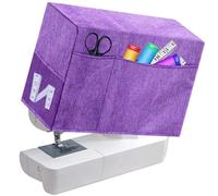 Buziba Housse de protection matelassée pour machine à coudre avec poches de rangement compatible avec la plupart des machines et accessoires Singer & Brother standard (violet)