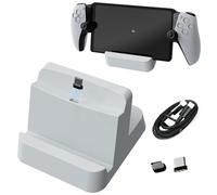 Buziba Station de charge pour PS5 Station de charge rapide portable avec port de charge de type C pour console de jeu Playstation Portal (blanc)