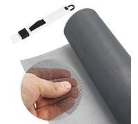 BUZIFU 1.2*2.5m Moustiquaire Sur mesure en Fibre de Verre Ignifuge Grand Store Toile Filet Voile Film Plissée Adaptable Rigide Anti Moustique Mouche Insecte pour Porte Fenêtre Baie Vitrée