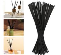 BUZIFU 100 Pcs Bâtonnets de Diffuseur à Roseaux 30cm * 3mm Bâtons de Diffuseur en Rotin Bâtons de Diffuseur en Bois Recharge d'Arôme d'Huile Essentielle Diffuseurs de Rotin pour Parfum d'arome, Noir
