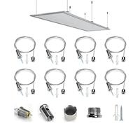 BUZIFU Lot de 8 Câbles Crochet Acier Inoxydable Kit de Câble de Suspension 1 m Fil de Suspension Réglable Kit Corde à Suspendre Câble Accrochage de Cadre Photo et Miroi pour Accrocher le Panneau LED