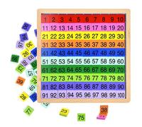 BUZIFU Montessori en Bois Tableau Réversible avec Cubes Activités Mathématiques 1-100 Puzzle Encastrement Éducatif avec Sac de Rangement pour Bébé Enfants Plus de 3 Ans(Version Couleur)
