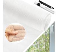 BUZIFU Moustiquaire Fenêtre 120x300cm Moustiquaire en fibre de verre Rouleau Moustiquaire Maille d'Écran Anti-Mouches Filet Écran Insecte DIY Moustiquaire pour fenêtres et portes(Blanc)