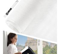 BUZIFU Moustiquaire Fenêtre 200x200cm Moustiquaire en fibre de verre Rouleau Moustiquaires Maille d'Écran Anti-Mouches Filet Écran Insecte DIY Moustiquaires pour fenêtres et portes(Blanc)