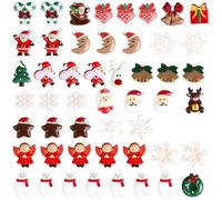 BUZUYIWAR 50 Pièces Ornements Miniatures de Noël, Miniature de Résine Figurines Mini Père Noël Bonhomme de Neige Renne Jingle Bell Hochet pour Noël Cadeau Fée Jardin Maison de Poupée