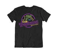 buzz shirts Club Tropicana - Mens Or Womens Organic Cotton Retro Neon Sign Band T-Shirt