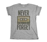 buzz shirts Never Forget Retro Music Cassette Tape - Mens Or Womens Retro Novelty Slogan Organic Cotton T-Shirt