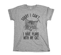 buzz shirts Sorry I Cant..I Have Plans with My Cat - Mens Or Womens Unisex Fit Organic Cotton Slogan Pet T-Shirt