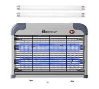 Buzzeap Lampe UV Anti-Moustique, Tueur de moustiques électronique d'intérieur, Tueur de Mouches, Tueur de moustiques électrique 20W 2800 V - 2 Ampoules de Rechange - Efficace Une Surface de 20-120m²