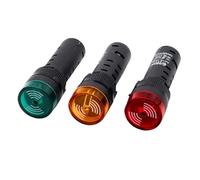 Buzzer AD16-16SM 16 mm 12 V 24 V 110 V 220 V 380 V Signal lumineux clignotant LED rouge Buzzer actif Bip Indicateur d'alarme Rouge Vert Jaune(AD16SM Green,24V)