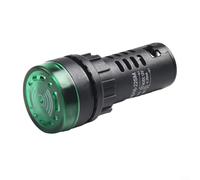 Buzzer Alarme Flash avec indicateur LED, 66 x 28 mm, AC 220 V/DC 24 V/12 V, signal sonore et lumineux, utilisation industrielle du panneau de commande (vert 12 V)