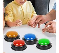 Buzzer pour Jeux De Questions | Buzzer De Réponse | Buzzers en Classe | Answer Buzzers pour Enseigner | Répondre Au Buzzer pour Le Quiz | Jouets À Boutons 4 Pièces Multicolore