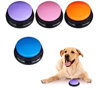 Buzzer Sonnette de Porte pour Chien Buzzer Enregistrable pour Jeux de Questions 4 Pcs Answer Buzzers Chien Bouton Parler Chat Communication Enregistreur Vocal Fluent Pet Button Talking Dog Buttons