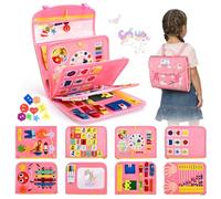 BuzzoXerex Busy Board, Livre Montessori 0-3 Ans, 8 en 1 Planche Activité Montessori pour Parcours Motricité Bébé, Quiet Book Cadeau pour 1 2 3 Ans Garçons et Filles