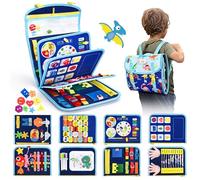 BuzzoXerex Busy Board, Livre Montessori 0-3 Ans, 8 en 1 Planche Activité Montessori pour Parcours Motricité Bébé, Quiet Book Cadeau pour 1 2 3 Ans Garçons et Filles