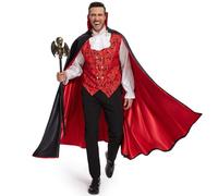 BuzzoXerex Costume Vampire Homme, Deguisement Halloween Homme Vampire, costume halloween Vampire avec Cape de Vampire, Eptre de Chauve Souris pour Halloween, Fête Cosplay (M)