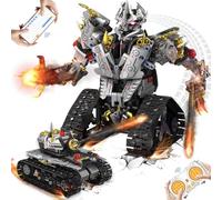 BuzzoXerex Technique télécommandée jouet de construction pour enfants, robot 2 en 1 et voiture, programmable, application et télécommandé, cadeau pour garçons et filles âgés de 8 ans