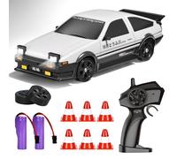 BuzzoXerex Voiture Télécommandée Drift, 1:24 Mini RC Drift Car, 4WD Dérive Voiture, Mini Voiture Télécommandée avec Lumière LED, Cadeau de Voiture Jouet pour Les Enfants de Plus de 6 Ans (Blanc)