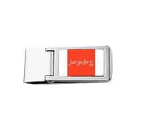 Buzzword Just Go for It Portefeuille fin en acier inoxydable avec pince à billets