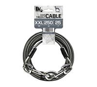 BV Câble d'attache pour Chien de 7,6 m - Laisse Robuste pour Chien jusqu'à 113,4 kg - Réfléchissant et antirouille avec Clips pivotants à dégagement Rapide et Fermoir Rotatif à 360° - Gris, Simple