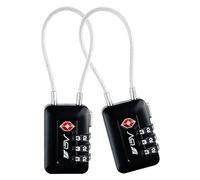 BV paire Luggage Locks TSA Approved Safety Cable, 3 Digit Combination Padlock, Locksmith Combination, Lock Code, Lock for Luggage Bag, Suitcases, Travel, Bike, Lockers, Gym-Black