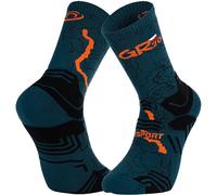 BV Sport Chaussettes Trek Collector GR20 Haute Polyamide Vert/Orange 42-44