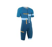 BV Sport - Combinaison Triathlon 3x200 Manche Courte - Trifonction homme Bleu / Orange - S